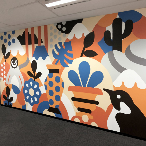 Sydney office mural painted by Nico Nicoson